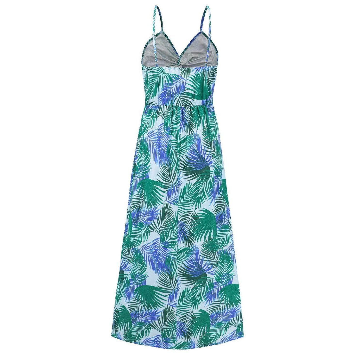 Twisted Printed V-Neck Cami Dress - VacationGrabs