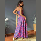 Twisted Printed V-Neck Cami Dress - VacationGrabs