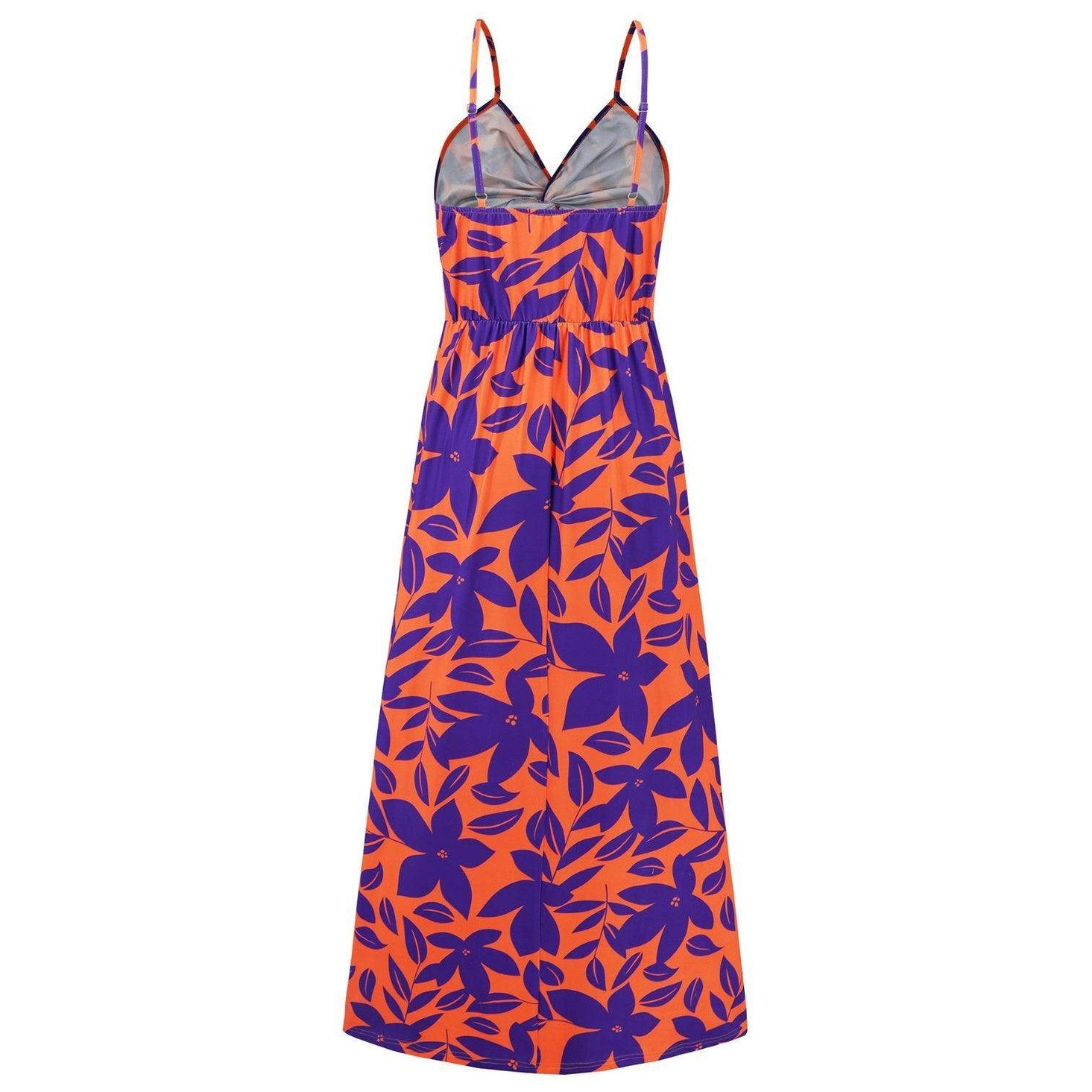 Twisted Printed V-Neck Cami Dress - VacationGrabs