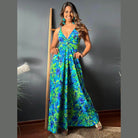 Twisted Printed V-Neck Cami Dress - VacationGrabs