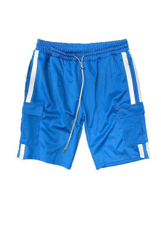 Two Stripe Cargo Pouch Shorts - VacationGrabs