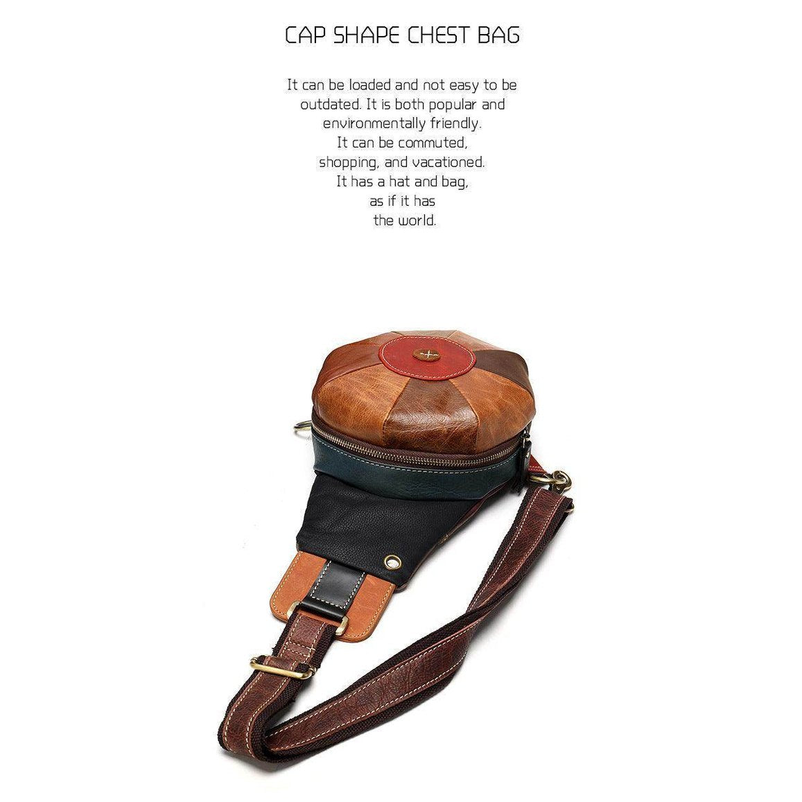 Unique leather handbag women in a cap shape design perfect for commuting and vacationing