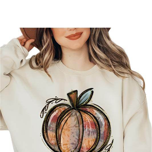 Color Bear unisex fall sweatshirt featuring a stylish pumpkin graphic in warm autumn colors
