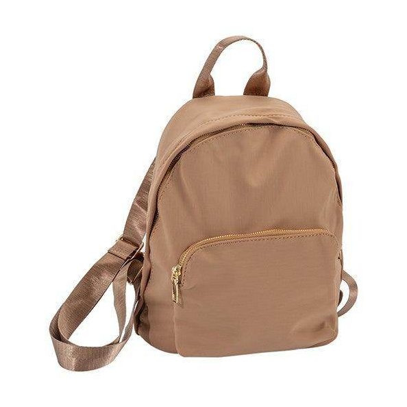 Bella Chic women's unisex fashion backpacks in a stylish beige color with a front zipper pocket