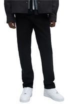 VacationGrabs black urban style jeans for men paired w white sneakers and dark jacket