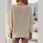 V-Neck Batwing Sleeve Knit Top - VacationGrabs