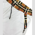 WEIV men's vacation casual shorts for men in white with plaid waistband and drawstring