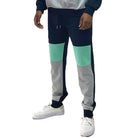 WEIV Men's Joggers in Navy and Mint, ideal vacation casual wear men for comfort and style