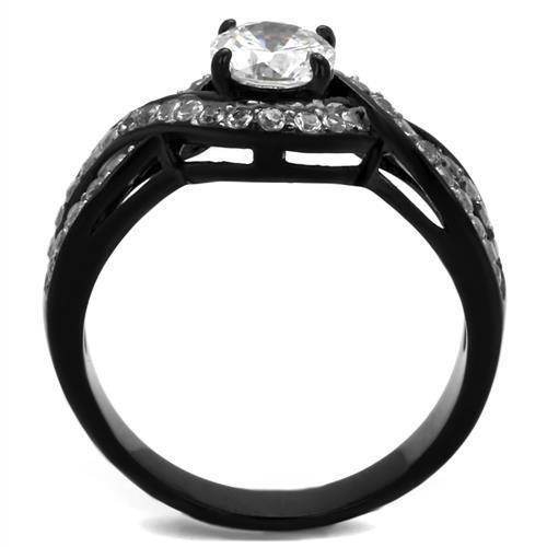 Elegant black women's ring with a large center stone, perfect as vacation jewelry for men and women