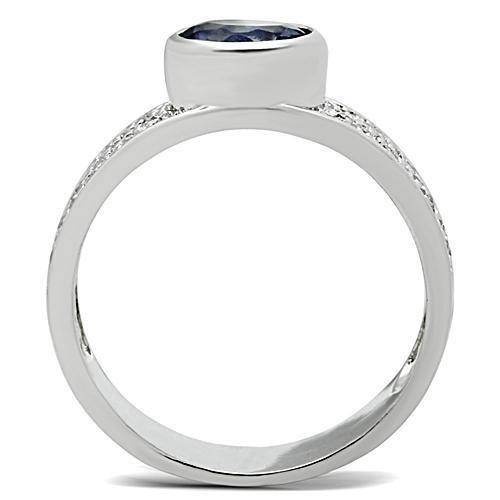 Elegant silver ring featuring a sapphire stone, ideal as vacation jewelry for women.