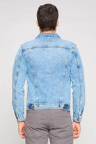 Men's vacation light blue jacket by Blue Age with a stylish denim design for casual outings