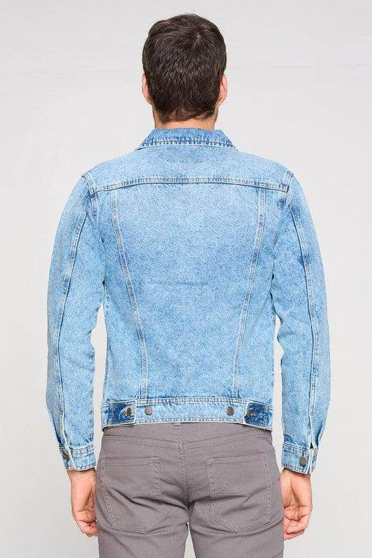 Men's vacation light blue jacket by Blue Age with a stylish denim design for casual outings