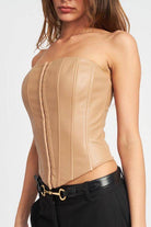 Emory Park Women's Beige Vacation Outfit Bustier with Structured Design and Adjustable Fit