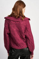 Emory Park Women's Cable Knit Sweater in Burgundy for vacation outfit ideas