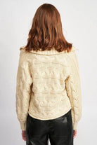 Emory Park Cream Cable Knit Women's Sweater for cozy vacation outfit ideas