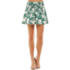 TCEC women's vacation print shorts with tropical palm leaf design and comfortable waistband