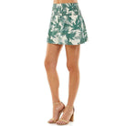 TCEC Women's vacation print shorts featuring a tropical leaf design for summer wear