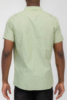WEIV Men's Short Sleeve Vacation Shirts in Soft Green Color with a Comfortable Fit