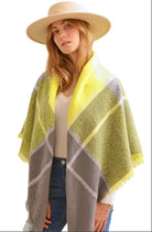 Bella Chic Women's poncho in gray and yellow, perfect vacation style accessory for warm weather