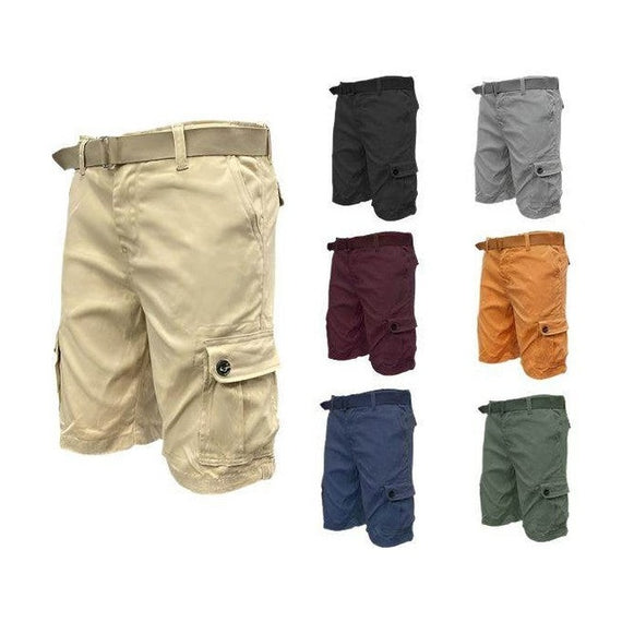WEIV vacation style cargo shorts in various colors with adjustable belt and pockets