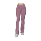 Vacation style flare leg trousers for women in mauve color by VacationGrabs