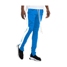 Men's Vacation Style Joggers in Bright Blue with Side Stripes and Comfortable Fit