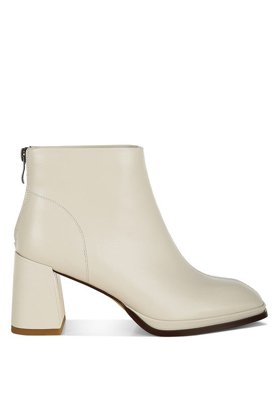 Rag Company Women's Ankle Boots in Cream, perfect for vacation style leather boots