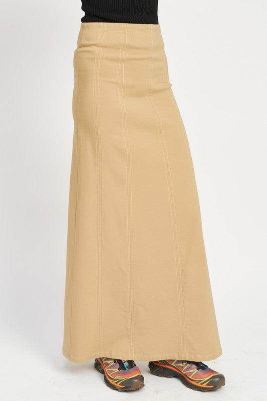 Emory Park women's vacation style long skirt in beige for comfortable summer outfits