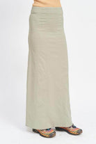 Emory Park vacation style long skirt in light green perfect for summer outfits and beach days