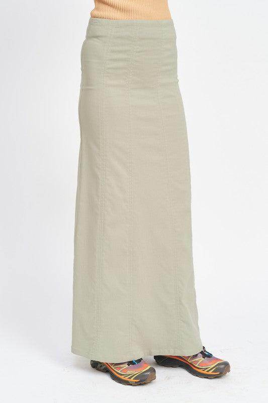 Emory Park vacation style long skirt in light green perfect for summer outfits and beach days