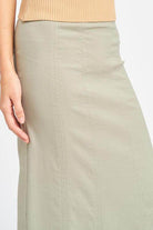 Emory Park vacation style long skirt in light green, perfect for casual outings and summer getaways