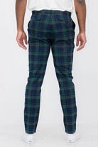 WEIV Men's Pants in Blue and Green Plaid, perfect for vacation style menswear