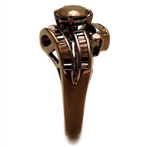 Elegant bronze ring with a sparkling stone, perfect for vacation style womens jewelry