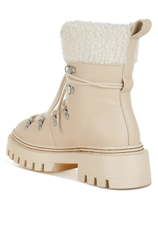 Rag Company Women's Ankle Boots in Beige, perfect vacation worthy footwear with soft lining and sturdy sole