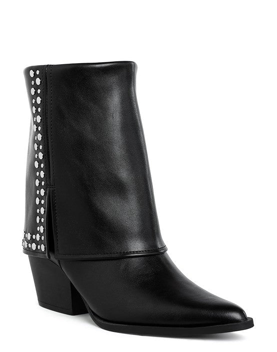 Rag Company Women's Ankle Boots in Black with Studded Detailing, vacation worthy footwear for stylish outings
