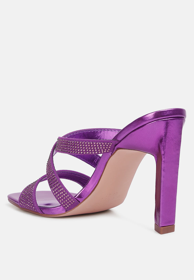 Purple London Rag International Heels with Strappy Design, perfect vacation worthy shoes and apparel
