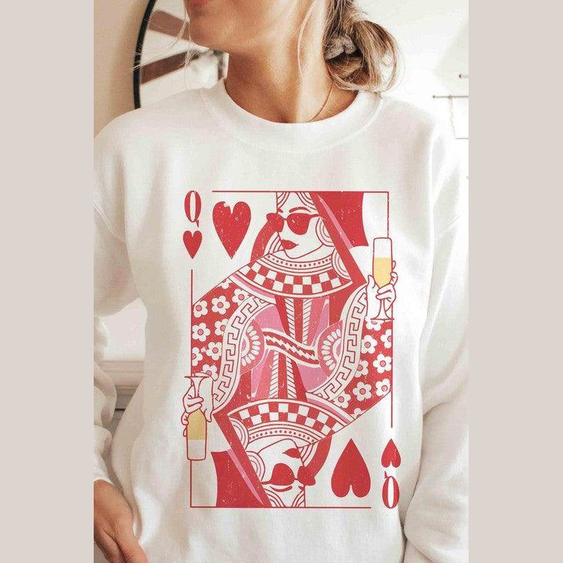 Valentine's Day Champagne Queen Of Hearts Graphic - VacationGrabs