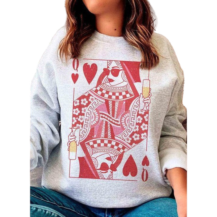 Valentine's Day Champagne Queen Of Hearts Graphic - VacationGrabs