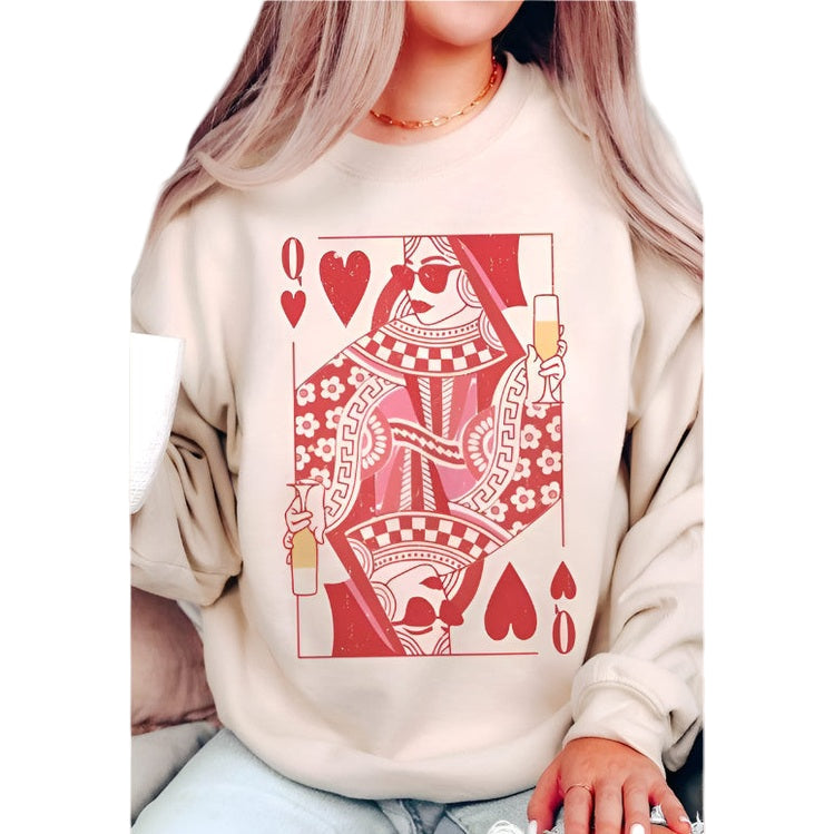 Valentine's Day Champagne Queen Of Hearts Graphic - VacationGrabs