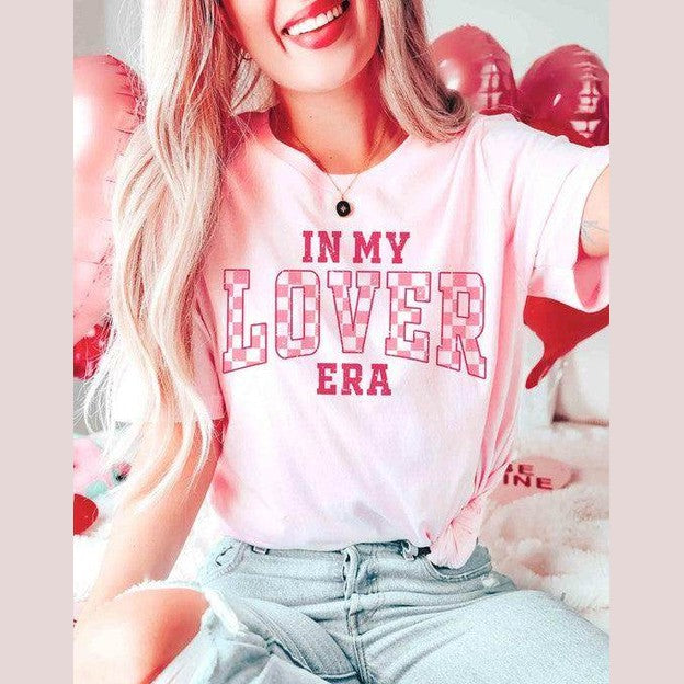 Valentine's Day Checkered In My Lover Era Graphic T-Shirt - VacationGrabs