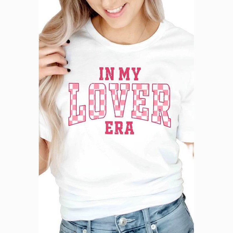 Valentine's Day Checkered In My Lover Era Graphic T-Shirt - VacationGrabs