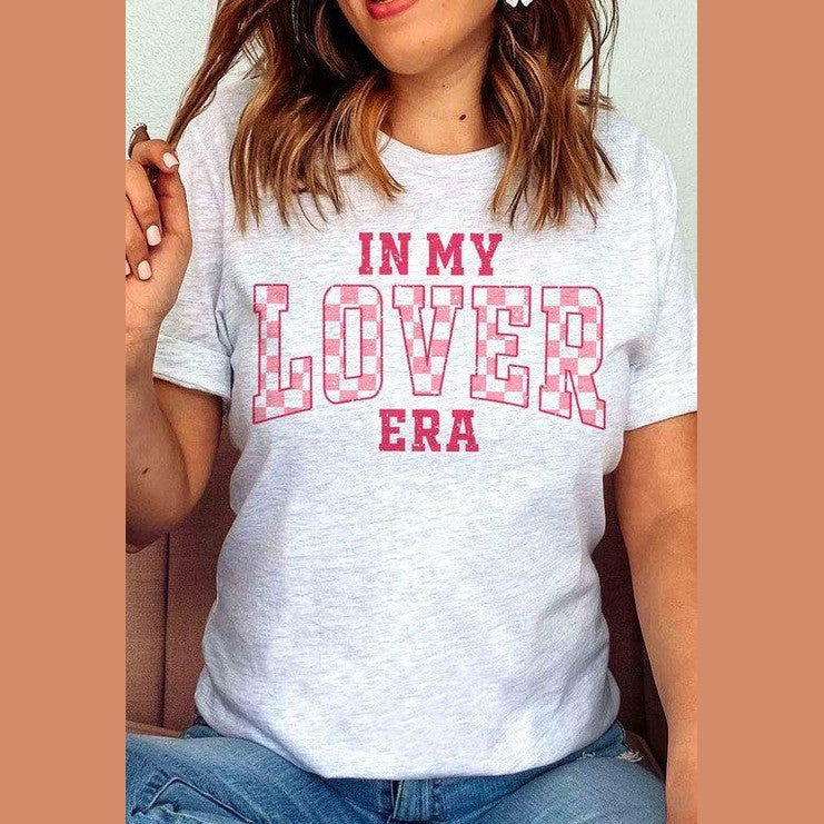 Valentine's Day Checkered In My Lover Era Graphic T-Shirt - VacationGrabs