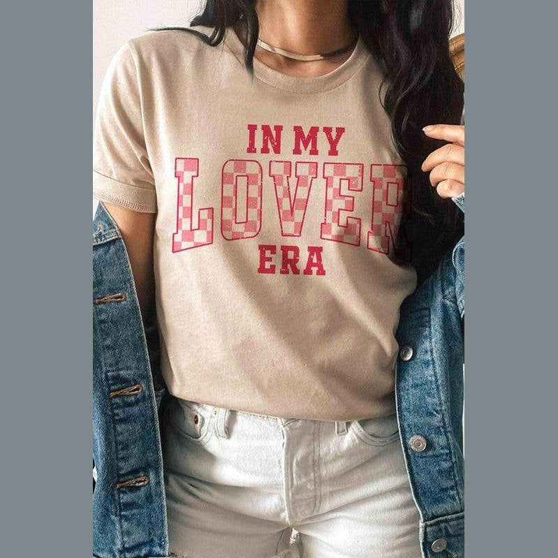 Valentine's Day Checkered In My Lover Era Graphic T-Shirt - VacationGrabs