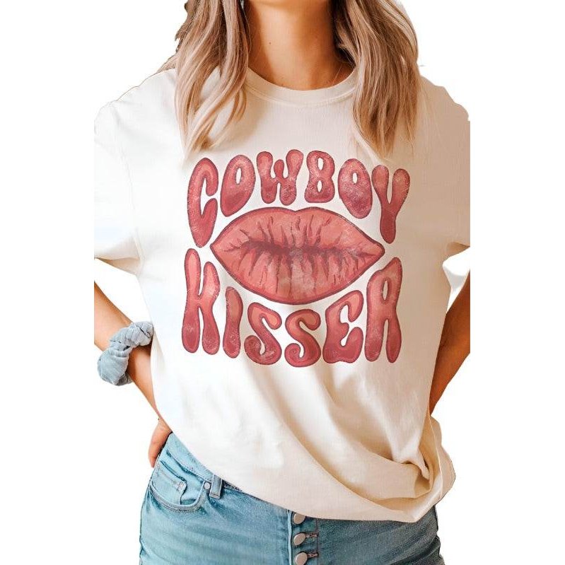 Valentine's Day Cowboy Kisser Graphic T-Shirt - VacationGrabs