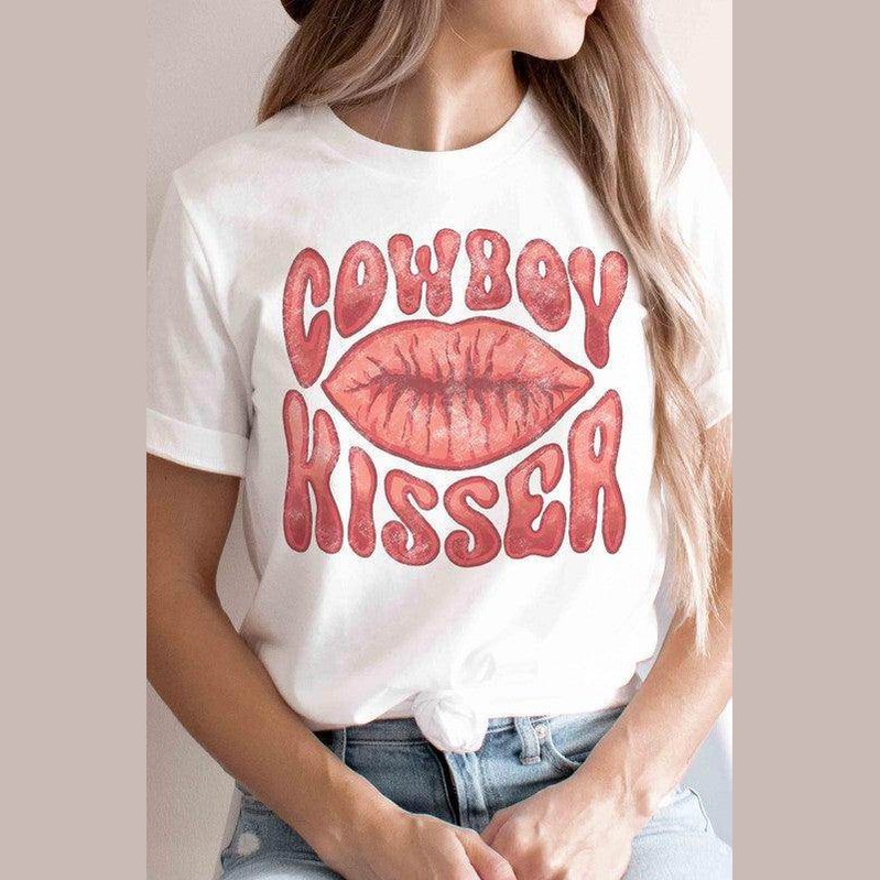 Valentine's Day Cowboy Kisser Graphic T-Shirt - VacationGrabs