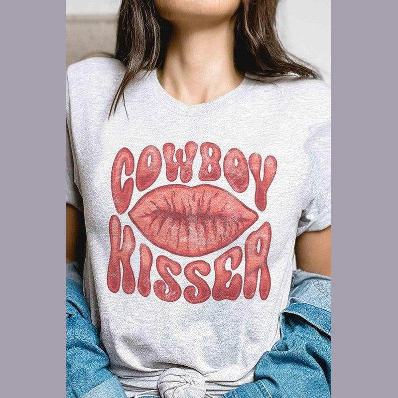 Valentine's Day Cowboy Kisser Graphic T-Shirt - VacationGrabs