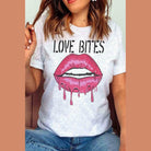 Valentine's Day Love Bites Lips Graphic T-Shirt - VacationGrabs