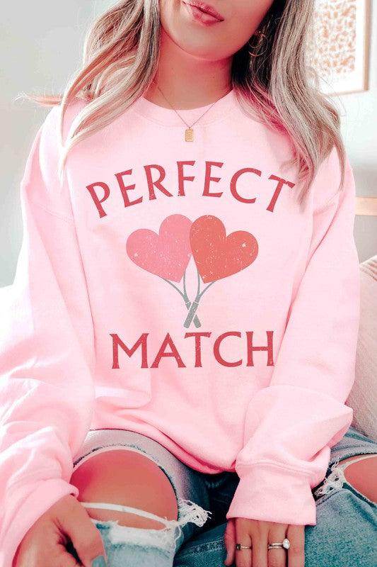 Valentine's Day Perfect Match Graphic Sweatshirt - VacationGrabs