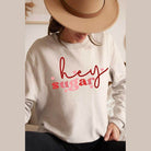 Valentine's Day Plus Size - Hey Sugar Graphic Sweatshirt - VacationGrabs