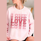 Valentine's Day Plus Size - Love Graphic Sweatshirt - VacationGrabs